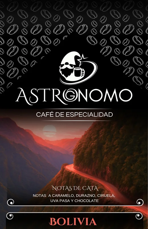 Etiqueta Astrognomo Bolivia Sud Yungas 250g