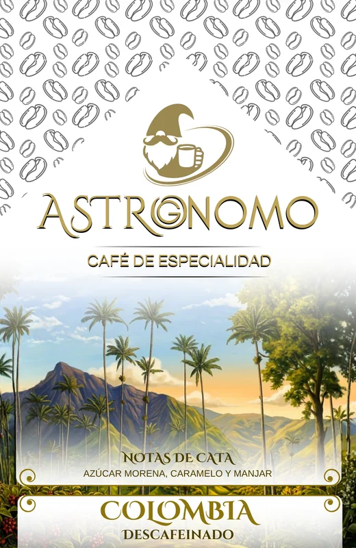 Etiqueta Astrognomo Colombia Descafeinado 250g