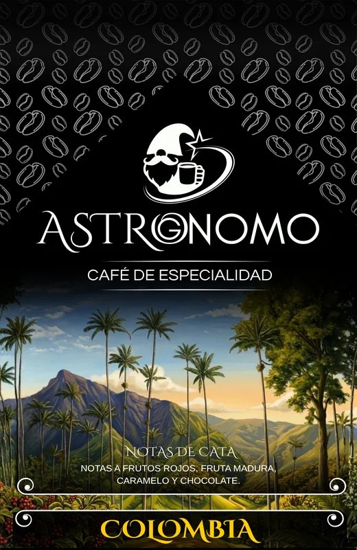 Etiqueta Astrognomo Colombia Huila Natural 250g